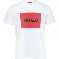 HUGO for man. 50467952 T-shirt Dulive white (XXL), Casual, Cotton, Short sleeve, Sustainable
