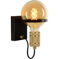 Lucide Ottelien vegglampe, svart/gull