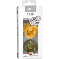 BIBS Colour Smokker - Str. 2 - 2-pack - Rund - Honey Bee/Olive - - 6-18 md - Smokk