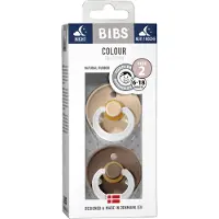BIBS Colour Lysende smokker - Str. 2 - 2-pack - Rund - Vanilla/D - - 6-18 md - Smokk