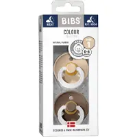 BIBS Colour Lysende smokker - Str. 1 - 2-pack - Rund - Vanilla/D - - 0-6 md - Smokk