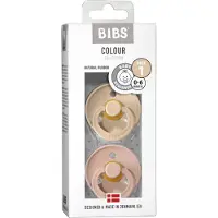 BIBS Colour Smokk - Str. 1 - 2-pack - Rund - Vanilla/Røde - - 0-6 md - Smokk