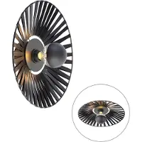 QAZQA Rustikk vegglampe sort 40 cm - Leia