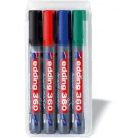 Edding 360 board - Markør - for brett - svart, rød, blå, grønn - fargeblekk - 1.5-3 mm (en pakke 4)