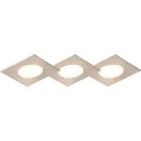 QAZQA Sett med 3 firkantede innfelt spotlights inkl. LED IP65 - Simply