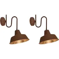 QAZQA Sett med 2 vegglamper rust med gull innvendig - Factory