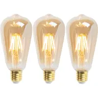 LUEDD Sett med 3 E27 dimmbare LED-pærer ST64 Goldline 5W 380lm 2200K