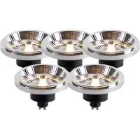 LUEDD Sett med 5 LED-pærer AR111 GU10 11W 2000K-3000K Dim til varm