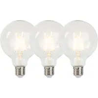LUEDD Sett med 3 E27 dimmbare LED-pærer G95 5W 470lm 2700K