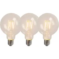 LUEDD Sett med 3 E27 LED-glødetråd G95 4W 320lm 2700K