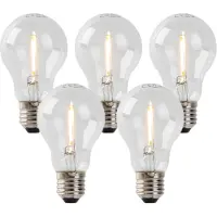 LUEDD Sett med 5 E27 LED-pærer A60 1W 80lm 2200K