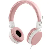 STREETZ Hodetelefoner, 3,5 mm, fjernkontroll, 1,5 m kabel, rosa