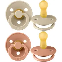 BIBS Colour Smokker - Str. 2 - 2-pack - Rund - Vanilla/Peach - - 6-18 md - Smokk