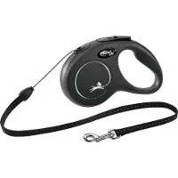 Flexi New Classic snor S, 8M, 12KG, sort