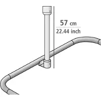 Wenko Opphengslinje til dusjforheng, diameter 2 cm, 57 cm, hvit,