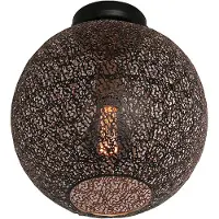 Freelight Oronero taklampe, Ø 30 cm, svart/gullfarget, metall