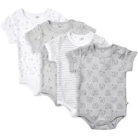 Pippi Baby Bodyer k/e - 4-pack - Havn Mist - - 74 - Kortermet body