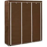 vidaXL Garderobe med skap og stenger brun 150x45x175 cm stoff