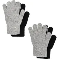 CeLaVi Hansker - Ull/Nylon - 2-pack - Svart/Grå Melert - - 3-6 år (98-116) - Handsker