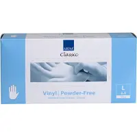 ABENA GmbH Undersøkelseshanske, Classic, L, klar, vinyl, pudderfri - (100 stk.)