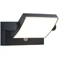 LINDBY utendørs LED-vegglampe Sherin, antrasitt, sensor, IP54
