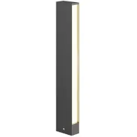LUCANDE LED-gatelampe Lirka, 2 lyskilder, grå, metall, 60 cm