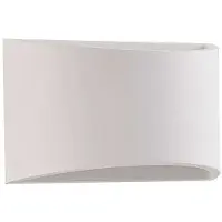 LINDBY vegglampe Heiko, opp/ned, gips, hvit, høyde 12 cm