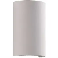LINDBY vegglampe Colja, rund, høyde 16 cm, gips, hvit