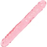 Crystal Jellies Jr. Double Dong Dobbeldildo fra Doc Johnson Rosa - 30 cm