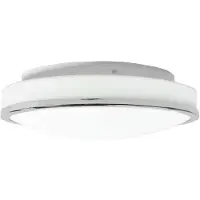 LINDBY LED-taklampe Lyss, Ø 34 cm, kromfarget, IP44