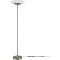 LINDBY LED-gulvlampe Ragna, nikkel, metall, dimbar