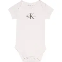 Calvin Klein Body k/e - Monogram - Bright White - - 1 år (80) - Kortermet body