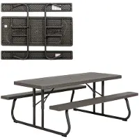 Lifetime Ultra-resistant Folding With Benches Uv100 183x76x74 Cm Bord