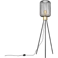QAZQA Design gulvlampe svart med gull - Mayelle