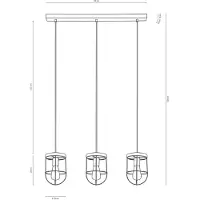 Britop Neptuna pendellampe, grå/svart, 76 cm, 3 lyskilder, lineær