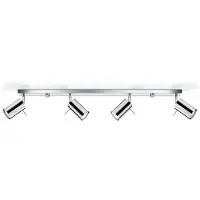 Sollux Downlight Round, krom, 4 lyskilder lineære