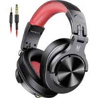 OneOdio A71 Wired Headphones (Black and Red)