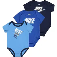 Nike Bodyer k/e - Blokk - 3-pack - Universitet Blue - - 6 md - Kortermet body