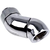 Alphacool Eiszapfen Connector Series Double 45° Angle Adapter - Vinklet armaturadapter for væskekjølesystem - sølvnikkel