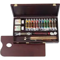 Rembrandt oljemaling treeske Professional | 12 x + 1 x 60 ml + tilbehør