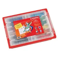 Stabilo Trio A-Z Børnetusch Klassesæt 12x12 farver i robust opbevaringsæske med låg