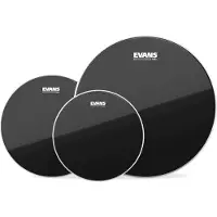 Evans Black Chrome Rock Tom Pack 10 12 16 Heads