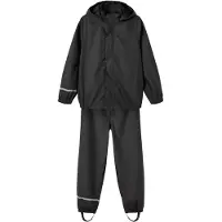 Name it Regntøy m. Seler - Noos - PU - Svart - - 1 år (80) - Regntøy