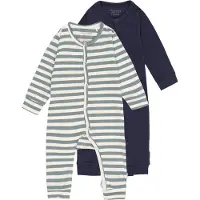 Minymo Jumpsuit - 2-pack - Goblin Blue - - 1 år (80) - Jumpsuit