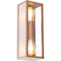 QAZQA Industriell vegglampe rustbrun 38 cm 2-lys IP44 - Charlois