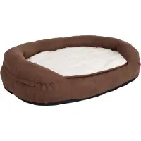 Zooplus Exclusive Oval Hundeseng Memory, Brun - L 100 x B 65 x H 22 cm