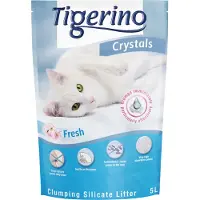 Tigerino Crystals klumpende kattesand – babypudderduft - 3 x 5 l