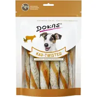 Dokas Tygge-Twister - 2 x 200 g Oksehud, vom & kyllingbryst