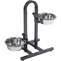 Zooplus Exclusive U-matbar inkl. 2 matskåler i rustfritt stål - 2 x 1,8 l, Ø 21 cm, høyde opp til 44 cm