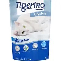 Tigerino Crystals Fun - Fargerik kattesand - Blå 5 l